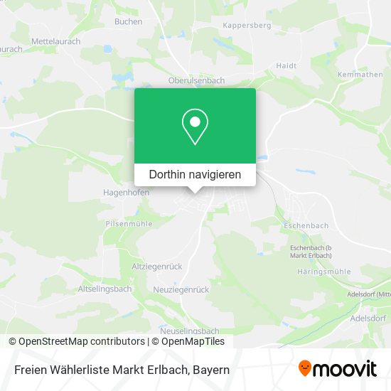 Freien Wählerliste Markt Erlbach Karte