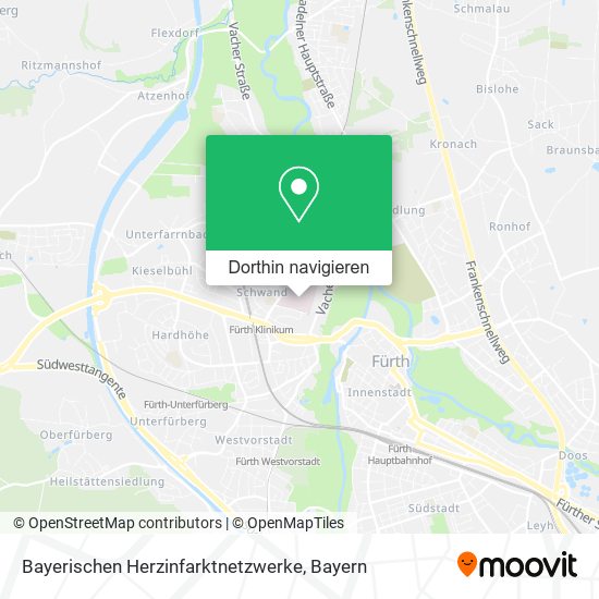 Bayerischen Herzinfarktnetzwerke Karte