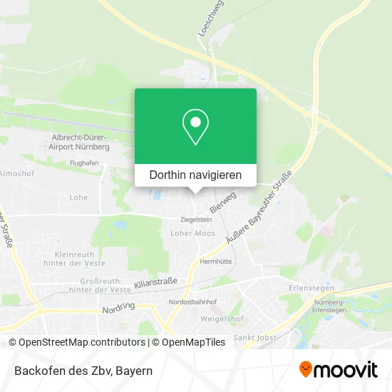 Backofen des Zbv Karte