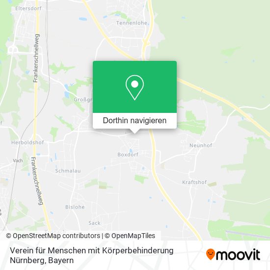 Verein für Menschen mit Körperbehinderung Nürnberg Karte