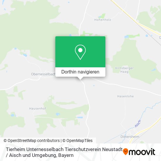 Tierheim Unternesselbach Tierschutzverein Neustadt / Aisch und Umgebung Karte