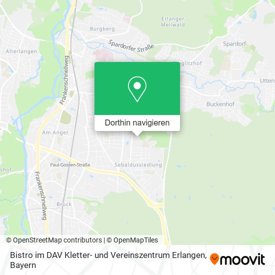 Bistro im DAV Kletter- und Vereinszentrum Erlangen Karte