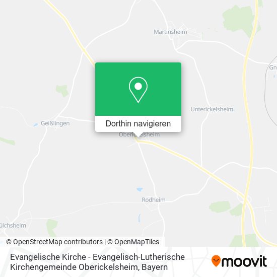 Evangelische Kirche - Evangelisch-Lutherische Kirchengemeinde Oberickelsheim Karte