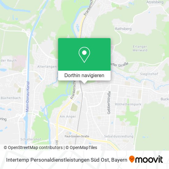 Intertemp Personaldienstleistungen Süd Ost Karte