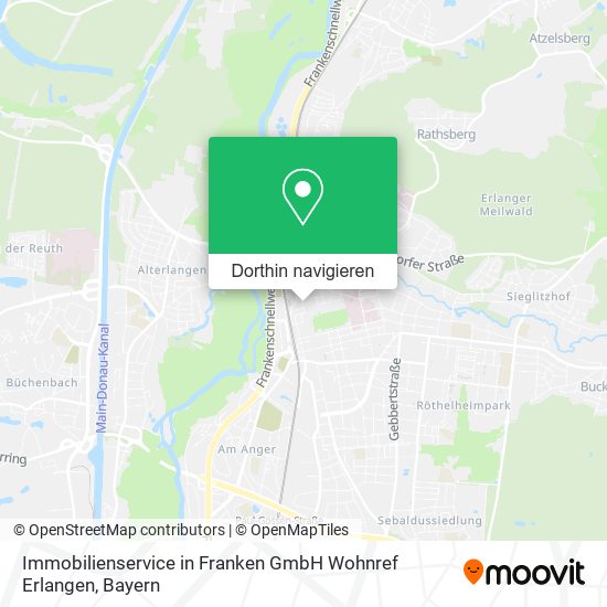 Immobilienservice in Franken GmbH Wohnref Erlangen Karte