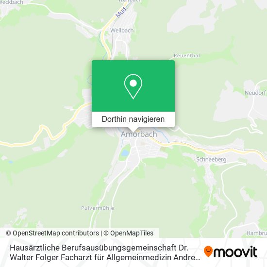 Hausärztliche Berufsausübungsgemeinschaft Dr. Walter Folger Facharzt für Allgemeinmedizin Andreas F Karte