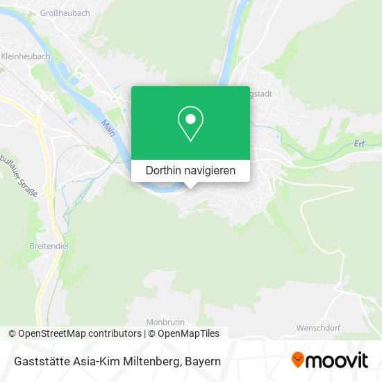 Gaststätte Asia-Kim Miltenberg Karte