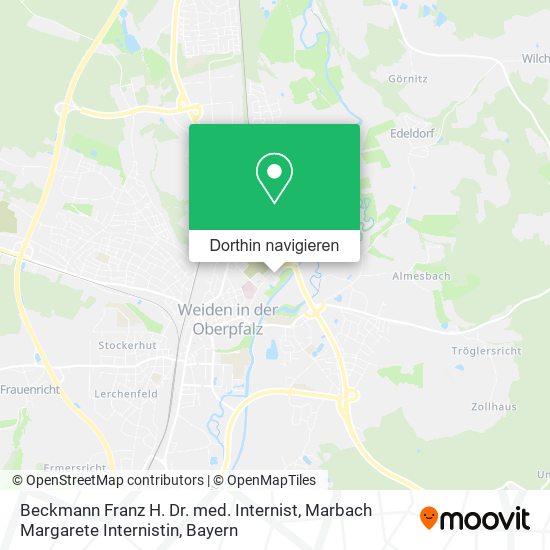 Beckmann Franz H. Dr. med. Internist, Marbach Margarete Internistin Karte