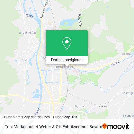 Toni Markenoutlet Weber & Ott Fabrikverkauf Karte
