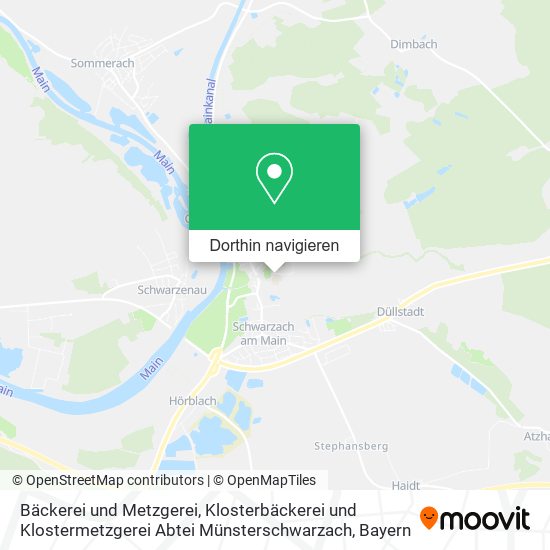 Bäckerei und Metzgerei, Klosterbäckerei und Klostermetzgerei Abtei Münsterschwarzach Karte