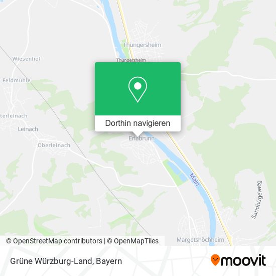 Grüne Würzburg-Land Karte