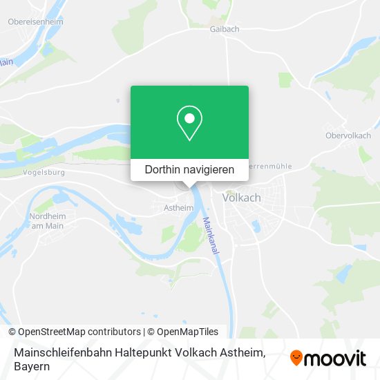 Mainschleifenbahn Haltepunkt Volkach Astheim Karte