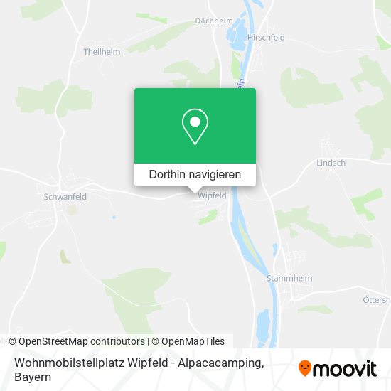Wohnmobilstellplatz Wipfeld - Alpacacamping Karte