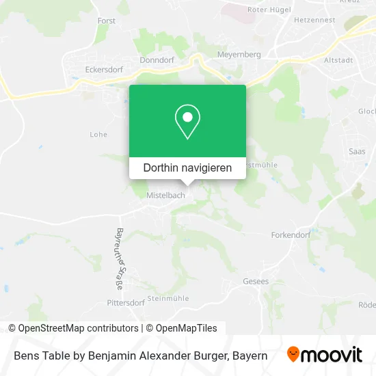 Bens Table by Benjamin Alexander Burger Karte