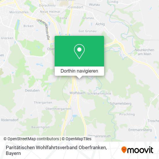 Paritätischen Wohlfahrtsverband Oberfranken Karte