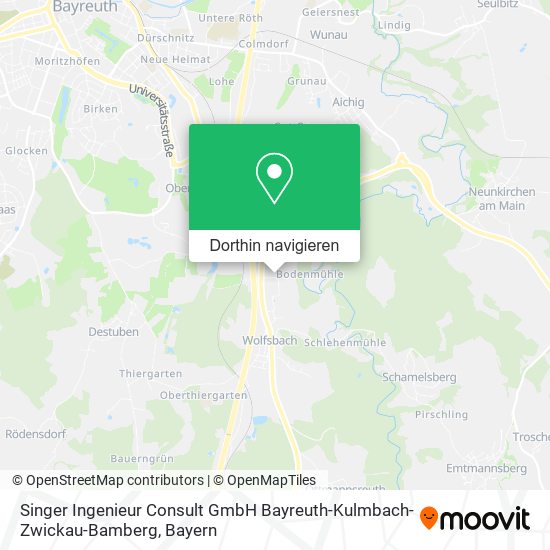 Singer Ingenieur Consult GmbH Bayreuth-Kulmbach-Zwickau-Bamberg Karte