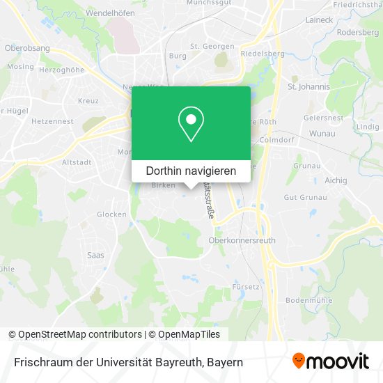 Frischraum der Universität Bayreuth Karte