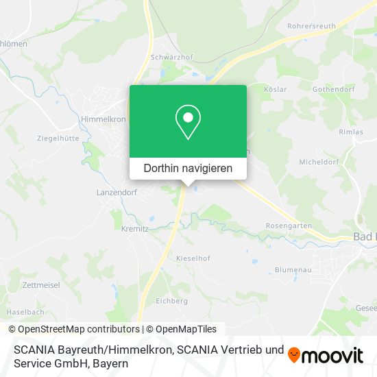 SCANIA Bayreuth / Himmelkron, SCANIA Vertrieb und Service GmbH Karte