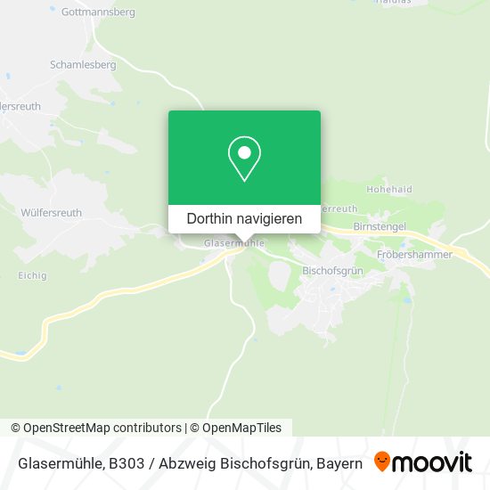 Glasermühle, B303 / Abzweig Bischofsgrün Karte