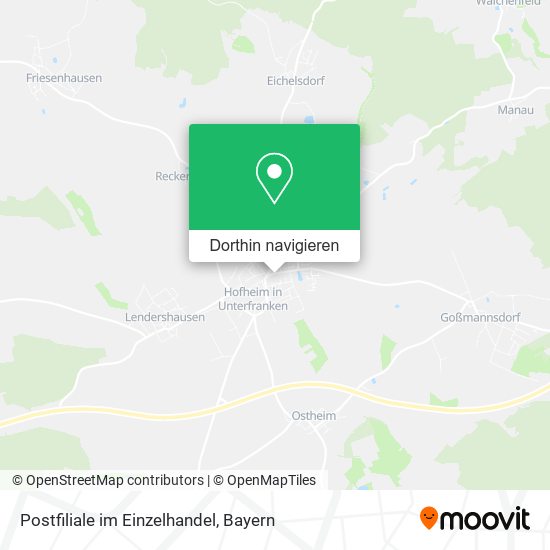 Postfiliale im Einzelhandel Karte