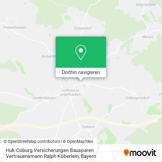 Huk-Coburg Versicherungen Bausparen Vertrauensmann Ralph Köberlein Karte