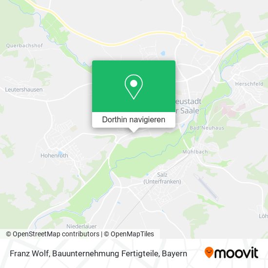 Franz Wolf, Bauunternehmung Fertigteile Karte