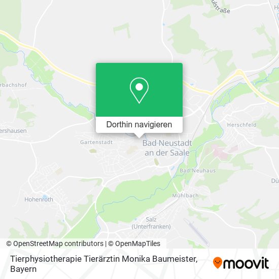 Tierphysiotherapie Tierärztin Monika Baumeister Karte