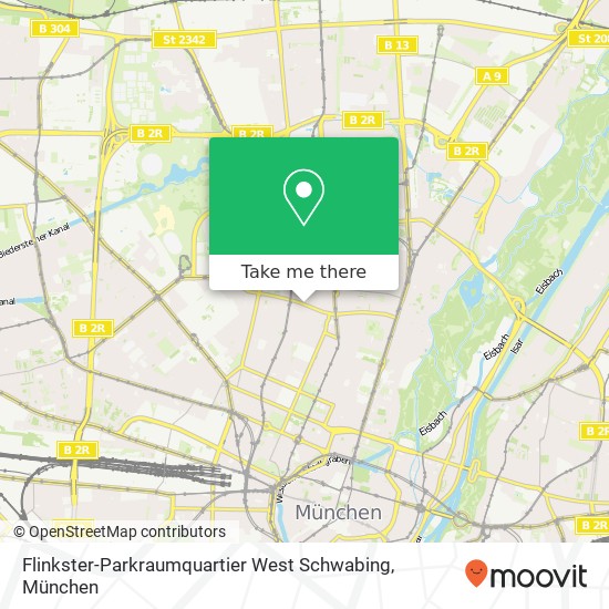 Flinkster-Parkraumquartier West Schwabing Karte