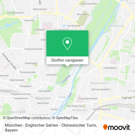 München - Englischer Garten - Chinesischer Turm Karte