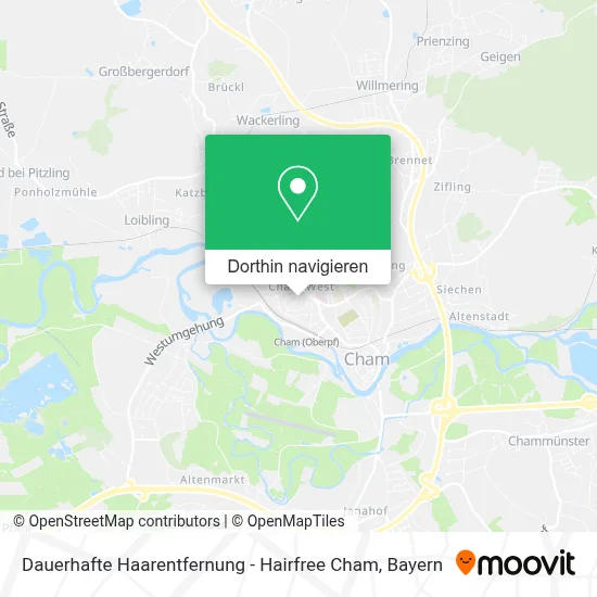Dauerhafte Haarentfernung - Hairfree Cham Karte