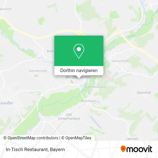 In-Tisch Restaurant Karte