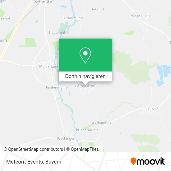 Meteorit Events Karte