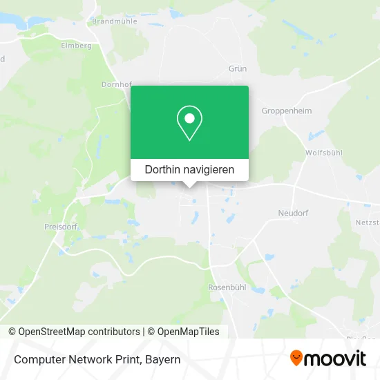 Computer Network Print Karte