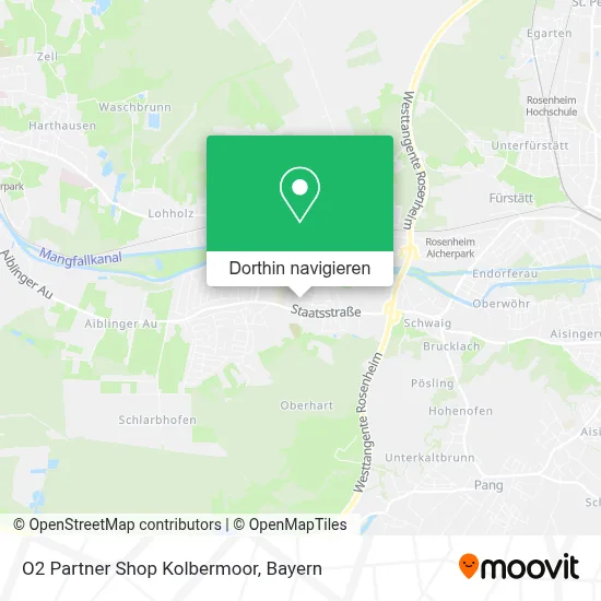 O2 Partner Shop Kolbermoor Karte