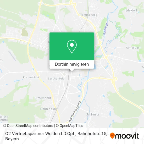 O2 Vertriebspartner Weiden I.D.Opf., Bahnhofstr. 15 Karte