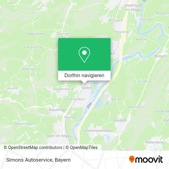 Simons Autoservice Karte