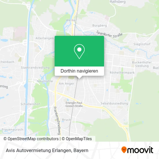 Avis Autovermietung Erlangen Karte