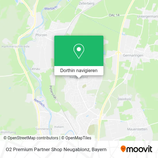 O2 Premium Partner Shop Neugablonz Karte