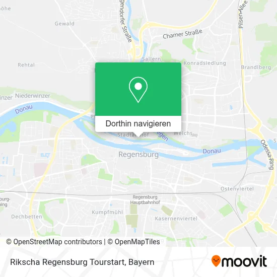 Rikscha Regensburg Tourstart Karte