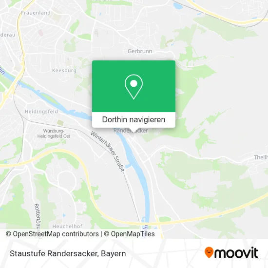 Staustufe Randersacker Karte