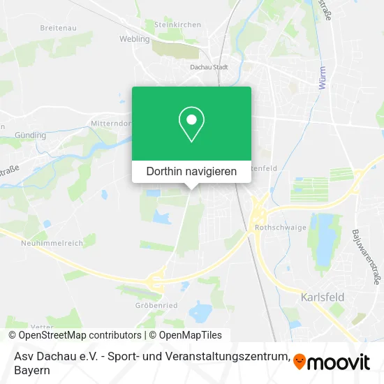 Asv Dachau e.V. - Sport- und Veranstaltungszentrum Karte
