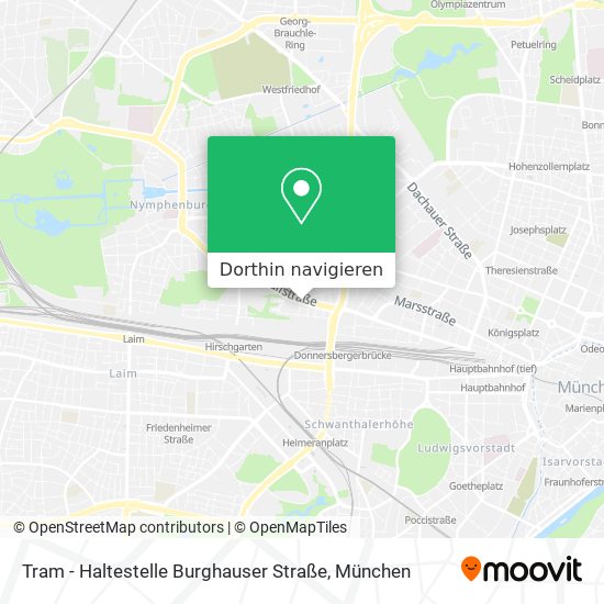 Tram - Haltestelle Burghauser Straße Karte