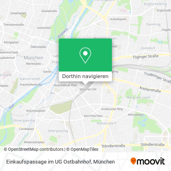 Einkaufspassage im UG Ostbahnhof Karte