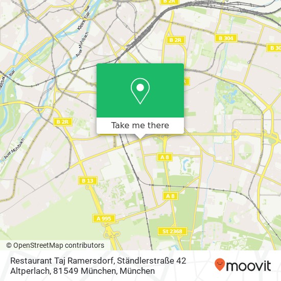 Restaurant Taj Ramersdorf, Ständlerstraße 42 Altperlach, 81549 München Karte