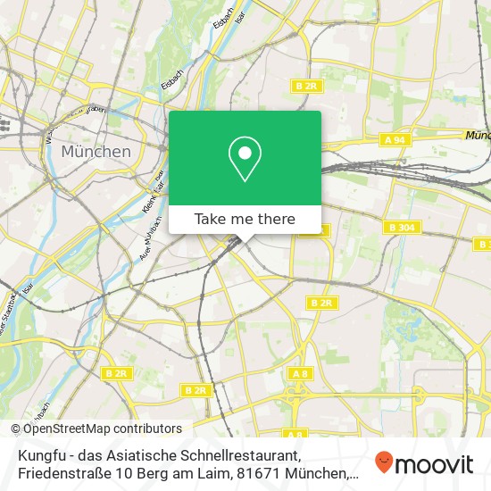 Kungfu - das Asiatische Schnellrestaurant, Friedenstraße 10 Berg am Laim, 81671 München Karte