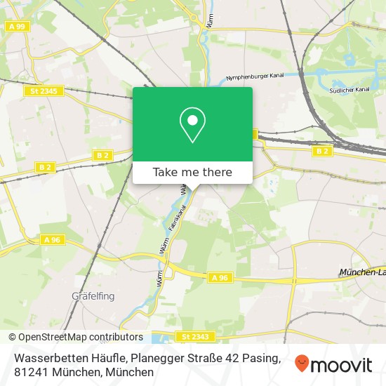 Wasserbetten Häufle, Planegger Straße 42 Pasing, 81241 München Karte