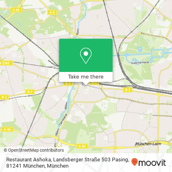 Restaurant Ashoka, Landsberger Straße 503 Pasing, 81241 München Karte
