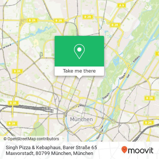 Singh Pizza & Kebaphaus, Barer Straße 65 Maxvorstadt, 80799 München Karte