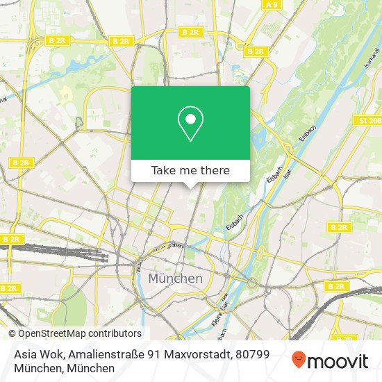 Asia Wok, Amalienstraße 91 Maxvorstadt, 80799 München Karte