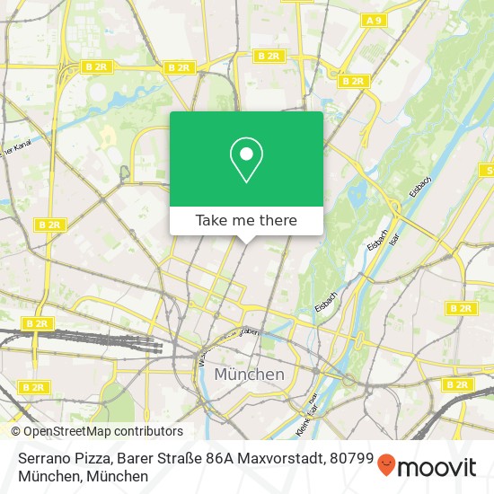 Serrano Pizza, Barer Straße 86A Maxvorstadt, 80799 München Karte